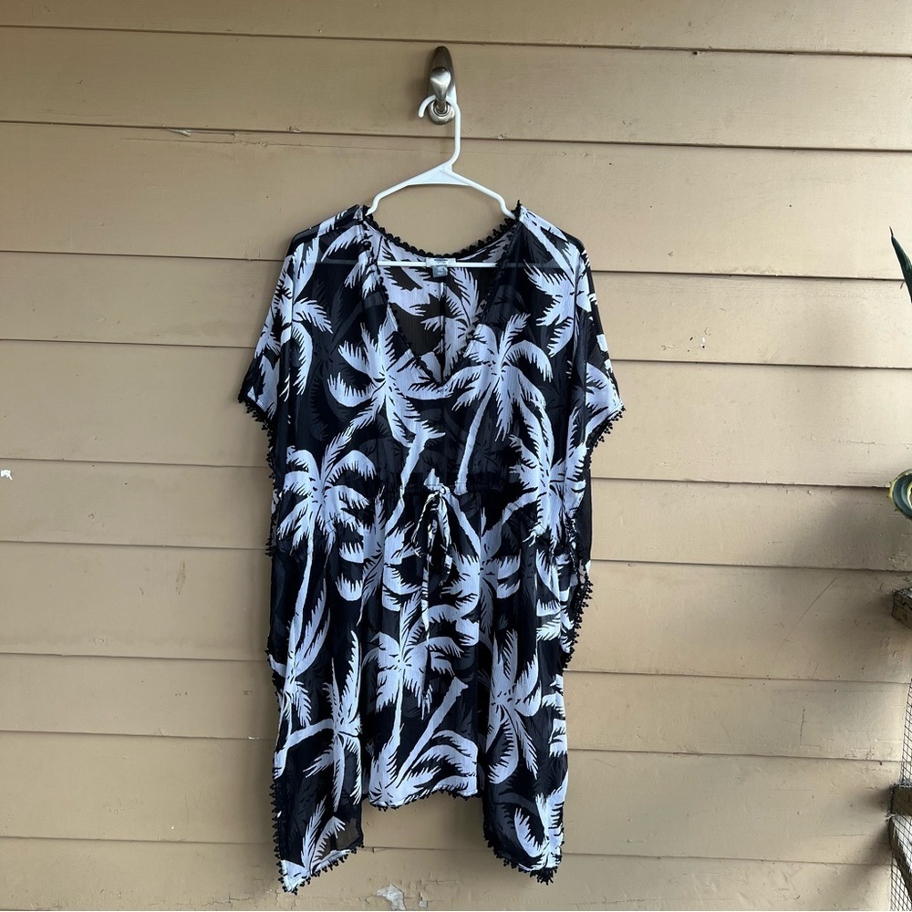 Old Navy Palm Tree Swim Cover Up Size XXL Vacation Tropical Lightweight Summer